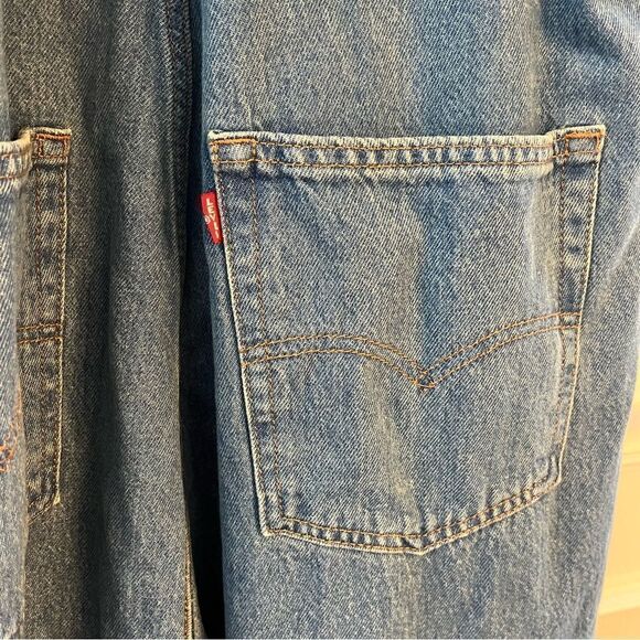 Levi’s Non Stretch Denim Jeans Overalls NWT Medium Wash Size XL - Picture 11 of 13